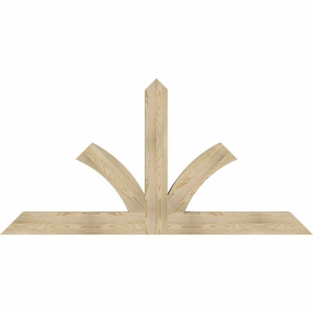Ekena Millwork Richland Rough Sawn Timber Gable Bracket, Douglas Fir, 84"W x 42"H x 4"D x 6"F, 12/12 Pitch GBW084X42X0406RIC00RDF